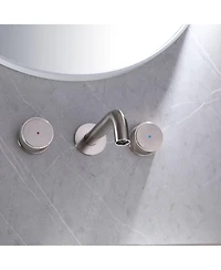 Two-Handle Wall Mounted Bathroom Faucet Brushed Gold