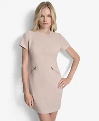 Dkny Women's Short-Sleeve Zip-Pocket Dress