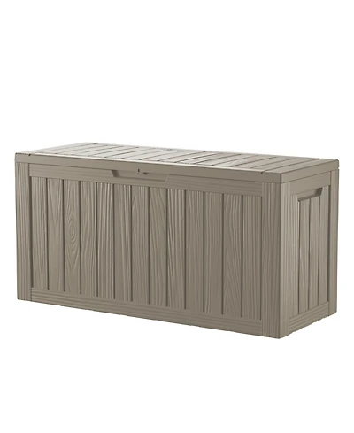 80 Gal. Waterproof Outdoor Resin Storage Deck Box with Lockable Lid