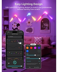 Lepro WL1 Smart Led Rgb Wall Light Kits with Segment Diy and Ai Generated Lighting, Work with Alexa Google Home, LightBeats Music Sync