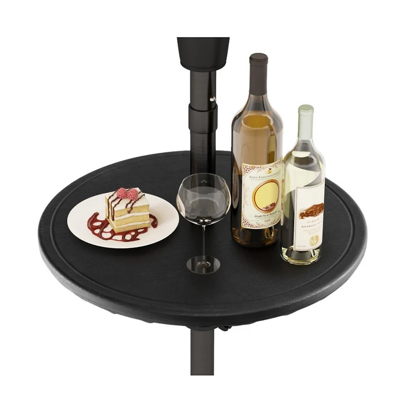 20 Inches Outdoor Adjustable Umbrella Table with 1.5 Inches Umbrella Hole