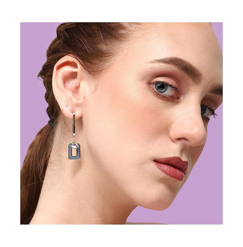 Sohi Women's Gold Sleek Drop Earrings