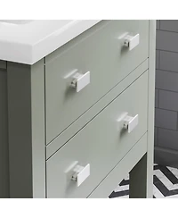Viola 24 in. W x 18 in. D Bath Vanity in Glacial Green with Ceramic with Ceramics Vanity Top in White with White Basin