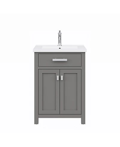 Myra 24 in. Bath Vanity in Cashmere Grey with Integrated Ceramics Vanity Top and Sink