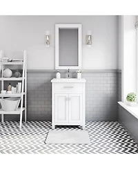 Myra Collection 24 in. Bathroom Vanity in Pure White with Ceramics Vanity Top in White - Vanity Only