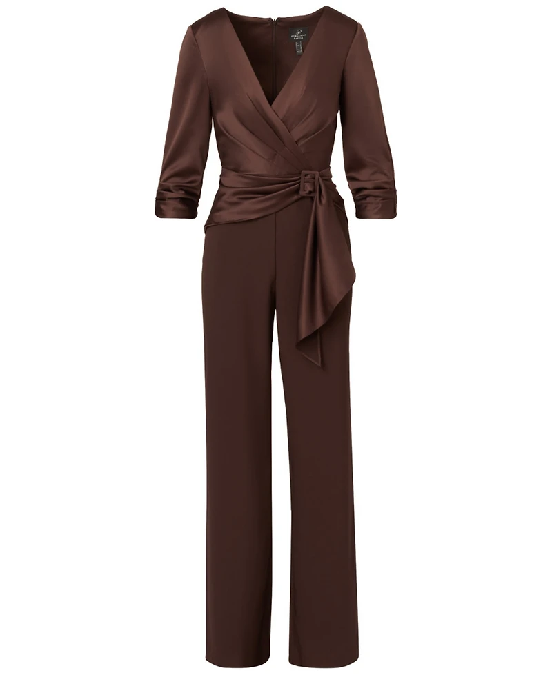 Adrianna Papell Women's Crepe 3/4-Sleeve Jumpsuit