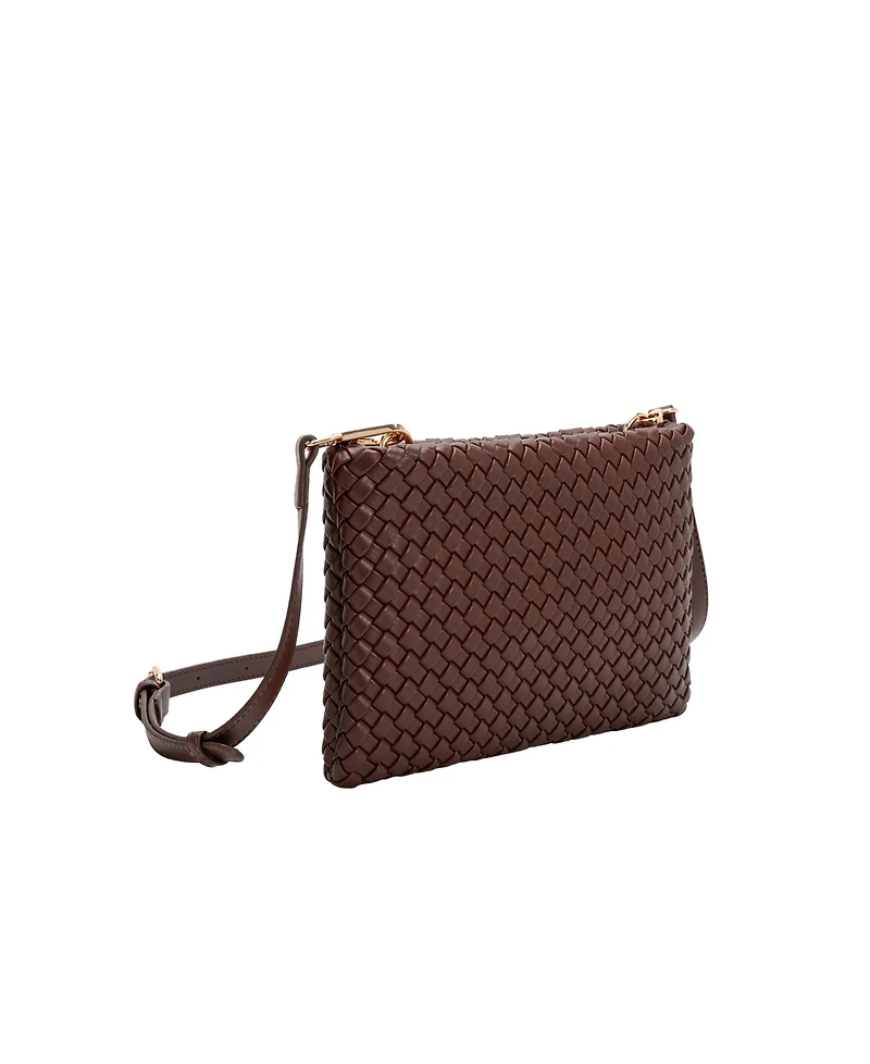 Melie Bianco Daisy Woven Small Crossbody Bag