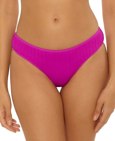 Becca Women's Crinkle Crush Pucker Stripe Hipster Bikini Bottoms