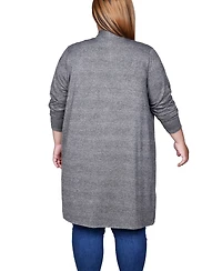 Ny Collection Plus Long Sleeve Knit Cardigan Sweater