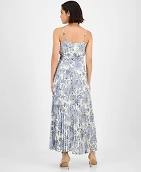 Robbie Bee Women's Printed Scoop-Neck Chiffon Dress