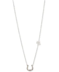 Lauren Ralph Lauren Sterling Silver Horseshoe Pendant Necklace, 16" + 3" extender