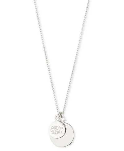 Lauren Ralph Lauren Sterling Silver Logo Pendant Necklace, 16" + 3" extender