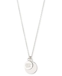 Lauren Ralph Lauren Sterling Silver Logo Pendant Necklace, 16" + 3" extender