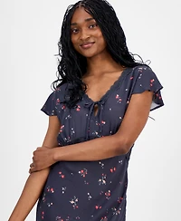 Lucky Brand Women's Floral-Print Lace-Trim Slip Dress