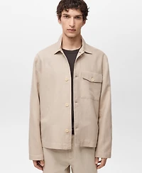 Mango Men's Straight-Fit Linen Overshirt