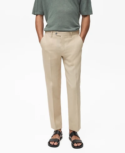 Mango Men's Slim-Fit Linen Pants