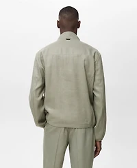 Mango Men's Zipper Linen Jacket