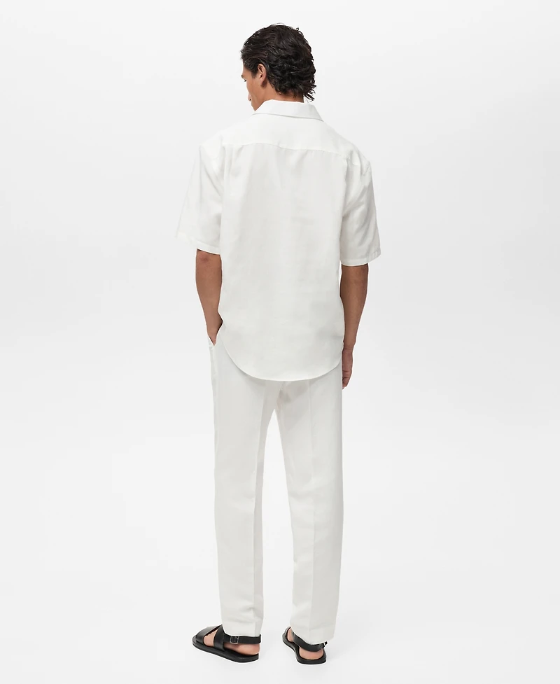 Mango Men's Lyocell Linen Regular-Fit Polo Shirt