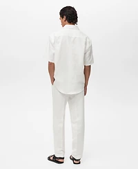 Mango Men's Lyocell Linen Regular-Fit Polo Shirt