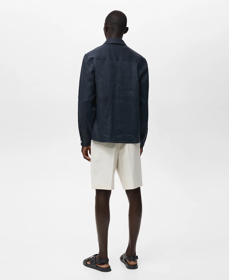 Mango Men's Linen Lightweight Overshirt