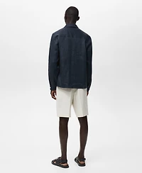 Mango Men's Linen Lightweight Overshirt