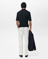 Mango Men's Fine-Knit Lyocell Polo Shirt