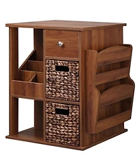Gallerie Decor 24" Manufactured Wood Revolving Side Table