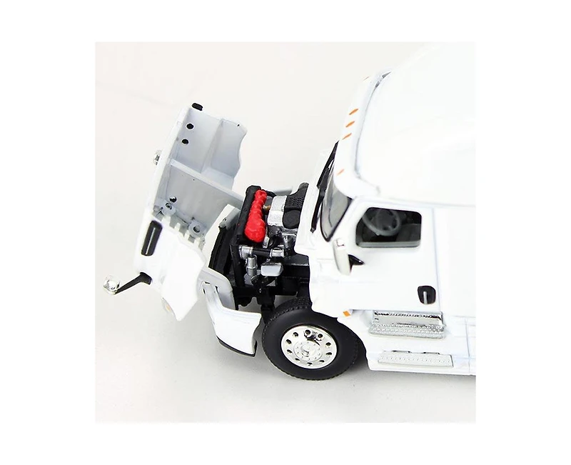 Die Cast Promotions (DCP) 1/64 White 2018 Freightliner Cascadia Sleeper & Utility Trailer W/ Skirts, DCP By First Gear