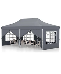 10 x 20 Feet Pop up Canopy with 6 Sidewalls Windows and Carrying Bag