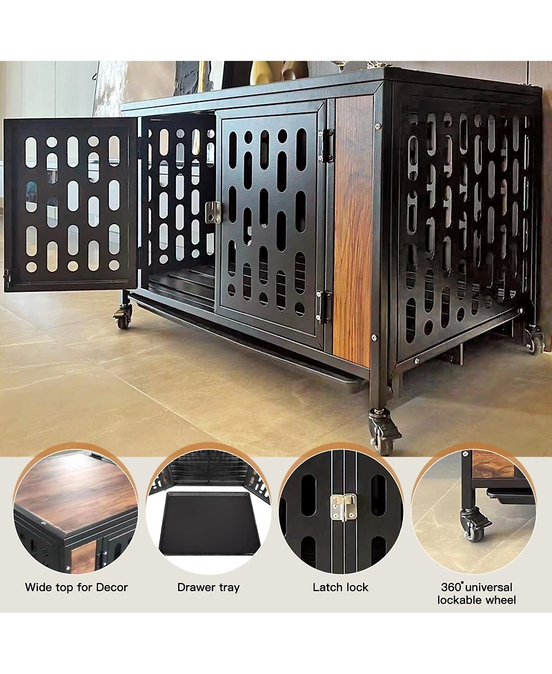 Secure and Spacious Indoor Dog Cage for Rest, Safety, and Training