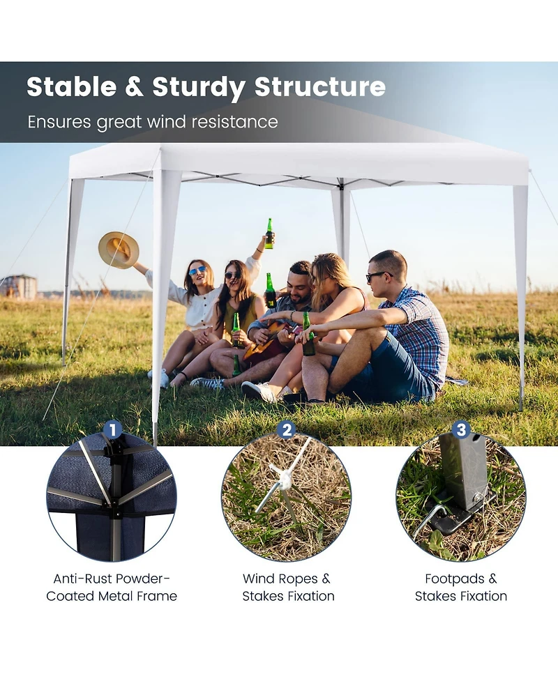 10 x 10 Feet Outdoor Pop-up Patio Canopy for Beach and Camp