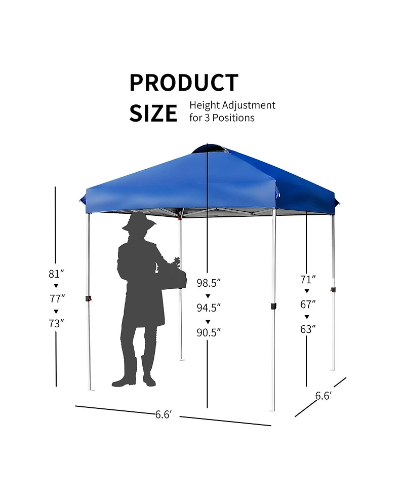 Mecale x 6.6 Feet Outdoor Pop-up Canopy Tent with Roller Bag