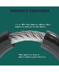 Cable Lock，Guliffen 4 ft. Steel Cable with Looped Ends, Heavy Duty Anti Theft Bike Lock Cablefor Motorcycle, Jet Skis, Grill,Gate, and Fence