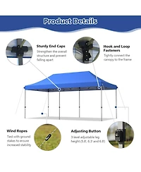 10 x 20 Feet Adjustable Folding Heavy Duty Sun Shelter with Carrying Bag