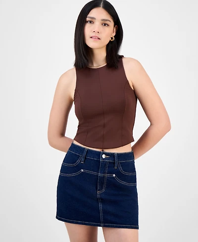 Bar Iii Women's Soft-Seam Corset Tank Top, Exclusively at Macy's
