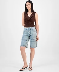 Bar Iii Women's Cowl-Neck Sleeveless Crepe Top, Exclusively at Macy's