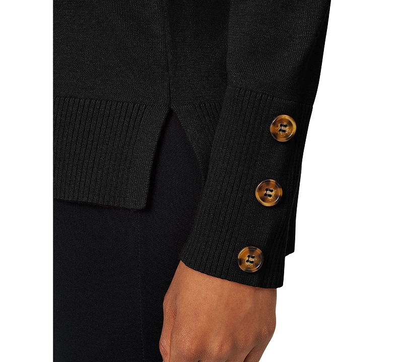 Melissa Paige Women's Button-Cuff Lightweight Tunic Sweater