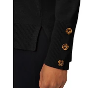 Melissa Paige Women's Button-Cuff Lightweight Tunic Sweater