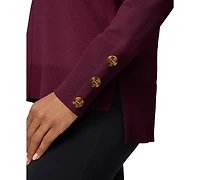 Melissa Paige Women's Button-Cuff Lightweight Tunic Sweater
