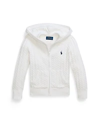 Polo Ralph Lauren Toddler and Little Girls Mini-Cable Cotton Full-Zip Hoodie