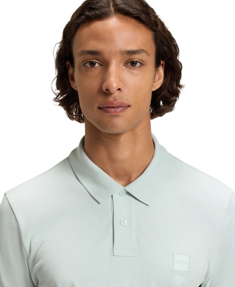 Boss by Hugo Men's Slim-Fit Stretch-Cotton Logo Patch Polo Shirt