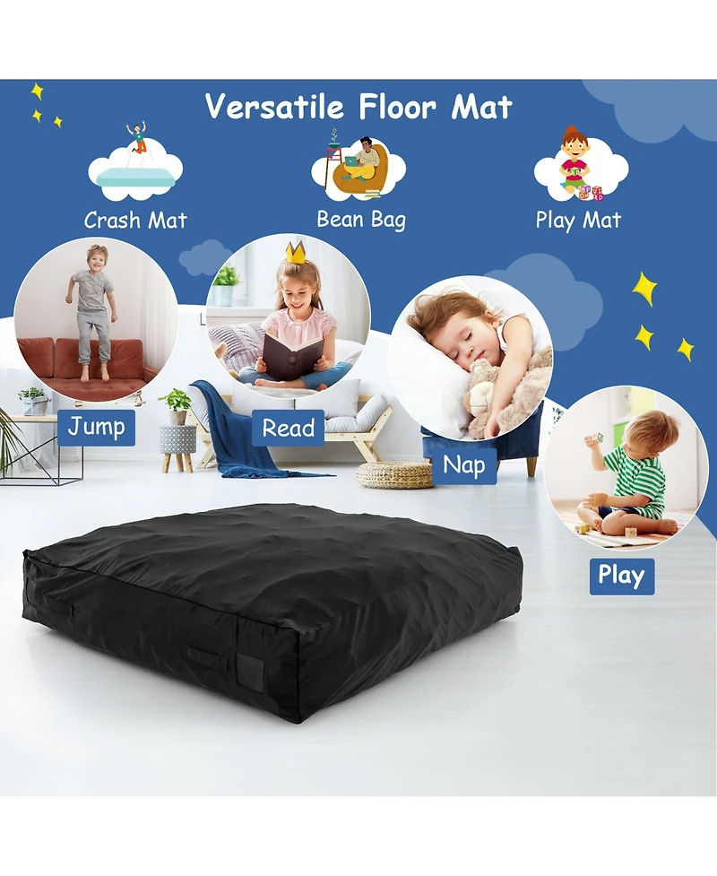57 x Inch Crash Pad Sensory Mat with Foam Blocks and Washable Velvet Cover