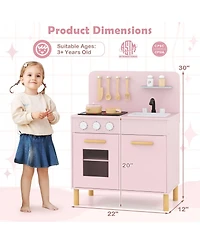 Kids Kitchen Playset with Cooking Accessories and Storage