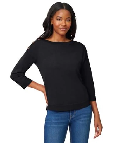 Melissa Paige Womens Boat Neck Button Shoulder Sweater Xs 3x