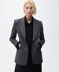 Mango Women's Straight-Fit Micro-Houndstooth Jacket