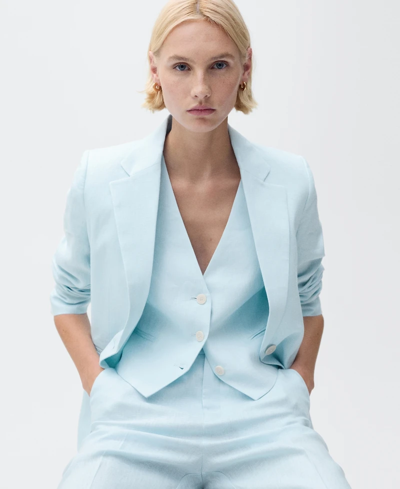 Mango Women's Linen Suit Jacket