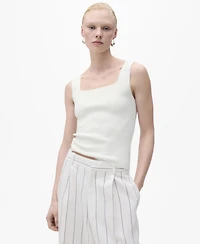 Mango Women's Low Neckline Fine-Knit Top