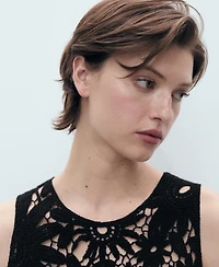 Mango Women's Crochet Knitted Top