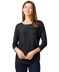 Melissa Paige Women's Boat-Neck Diamond-Knit Dolman-Sleeve Sweater