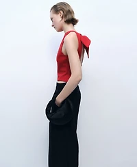 Mango Women's Back Bow Detail Crop Top